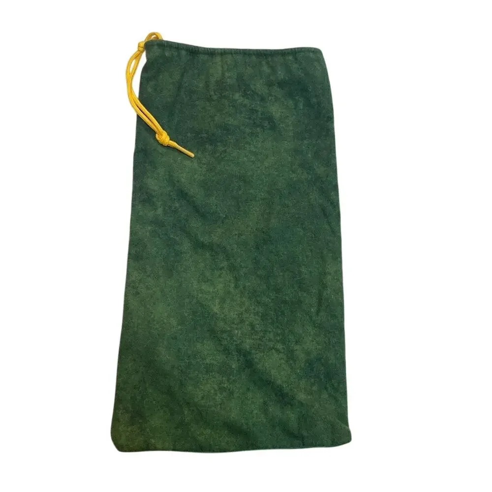 Green Bay Packers Drawstring Pouch Bag Velvet Velour Embroidered 90s Vintage